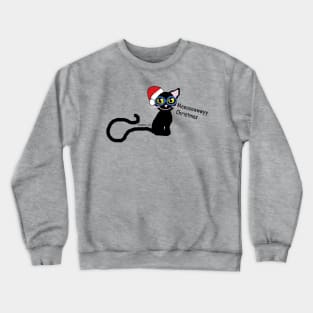 Meowy Christmas Black Cat Crewneck Sweatshirt